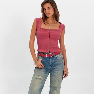 Free People Marilyn denim corset in baroque color